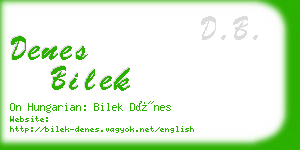 denes bilek business card